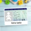 Faire-part de naissance parodiant une carte d'identité française