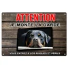 Plaque "Attention au chien" Rottweiler pour sécurisé votre maison