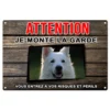 Plaque "Attention au chien" Berger blanc suisse pour sécurisé votre maison