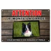 Plaque "Attention au chien" Border collie pour sécurisé votre maison
