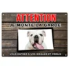 Plaque "Attention au chien" Bouledogue anglais pour sécurisé votre maison