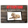 Plaque "Attention au chien" Caniche pour sécurisé votre maison
