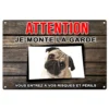 Plaque "Attention au chien" Carlin pour sécurisé votre maison