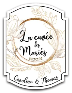 Autocollants Personnalisés Pour Bouteille D’eau - Mariage, Baptême, Anniversaire - Design Floral Vintage, 30 Pièces