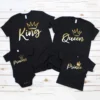 T-shirts assortis pour la famille : Roi, Reine, Prince et Princesse, parfaits pour les rassemblements familiaux