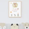 Affiche naissance thème faon pour immortaliser l'arrivée de bébé