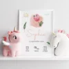 Affiche naissance thème flamant rose pour immortaliser l'arrivée de bébé