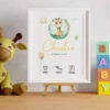 Affiche naissance thème girafe pour immortaliser l'arrivée de bébé