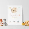 Affiche naissance thème lionne pour immortaliser l'arrivée de bébé