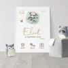 Affiche naissance thème panda pour immortaliser l'arrivée de bébé
