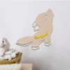Décoration chambre bébé d'un loup en bois à personnaliser au prénom de l'enfant