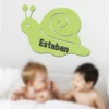 Décoration murale en bois représentant un escargot, destinée pour une chambre d'enfant