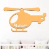 Décoration murale en bois à personnaliser d'un hélicoptère poru chambre bébé