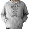 Sweat à capuche pour les amateurs de whisky. Illustrant la citation : 'Jack a dit : L'alcool est ton ennemi, et Jésus a dit : Aime ton ennemi.' Affaire classée !