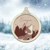 Boule de noël personnalisée loup à personnaliser au prénom de bébé
