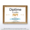Diplome du meilleur papy personnalisé au prénom du papy et des petits enfants