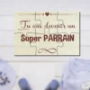 Puzzle en bois personnalisé qui annonce "Tu vas devenir un Super parrain"