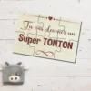 Puzzle personnalisé en bois qui annonce "Tu vas devenir un super tonton"