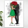 Affiche personnalisée d'un couple d'amoureux à personnaliser