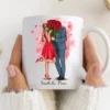 Mug couple façon clipart à personnaliser à la resemblance des amoureux