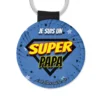 Porte-clés personnalisé pour Papa avec la mention "Je suis un Super Papa", personnalisable avec les prénoms des enfants.
