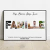 Affiche famille personnalisable avec photo, prénoms et citation