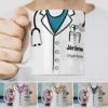 Mug infirmière personnalisable avec le prénom et la spécialité du médecin