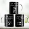 Mug star wars affichant la silouette de Dark Vador et de la phrase 'Je suis ton père' Je suis ta mère' Je suis ton fils' Je suis ta fille' selon le modèle selectionné