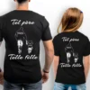Tee-shirt de la silhouette d'un père et sa fille personnalisé aux dates de naissance de chacun