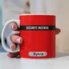 Tasse sécurité incendie personnalisée au prénom de l'agent de sécurité