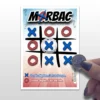 Carte à gratter Morbac parodiant le célèbre jeu à gratter "Morpion" pour annoncer le sexe de bébé pour un gender reveal