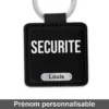 Porte-clés agent de securité personnalisé au prénom de l'agent