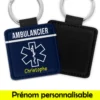 Porte-clés ambulancier personnalisable au prénom du secouriste