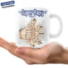 Tasse super papy poing contre poing personnalisable au prénoms des petits enfants