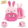 Sac à dos lapin pour école maternelle avec prénom à personnaliser.