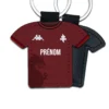 Porte-clés en forme de tshirt sur le théme du football et de l'équipe de Metz personnalisable au prénom du supporter.