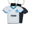 Porte-clés en forme de tshirt sur le théme du football et de l'équipe de marseille personnalisable au prénom du supporter.