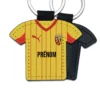 Porte-clés en forme de tshirt sur le théme du football et de l'équipe de Lens personnalisable au prénom du supporter.