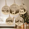 Boule de Noël en bois avec prénom gravé