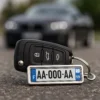 Porte-clés plaque d'immatriculation personnalisé