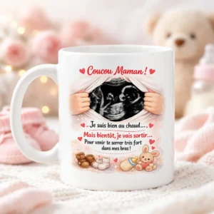Mug future maman avec échographie personnalisée