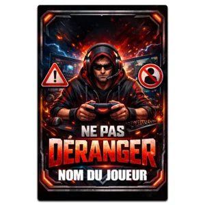 Plaque de porte gamer personnalisée ne pas déranger avec prénom