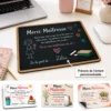Tapis de souris Merci Maîtresse personnalisé avec prénom de l’enfant, 6 modèles au choix