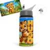Gourde tigre personnalisée avec prénom personnalisable, un petit tigre et un décor tropical inspiré de la jungle