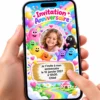 Carte a gratter numérique thème Barbapapa invitation anniversaire