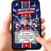 Carte digital d'invitation d'anniversaire sur le thème du PSG