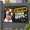 panneau attention chien gentil