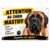 plaque attention au chien modèle mastiff