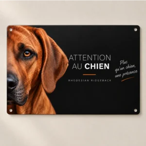 plaque attention au chien modèle rhodesian ridgeback