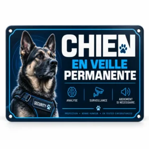 plaque chien modèle en veille permanente
